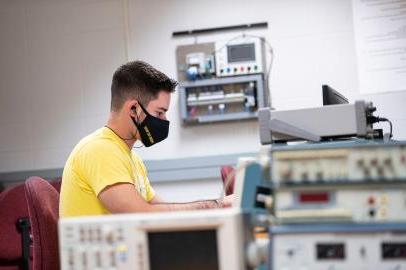 Student at computer