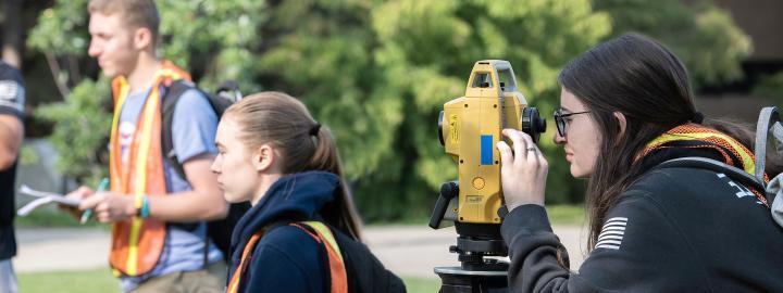 Students surveying